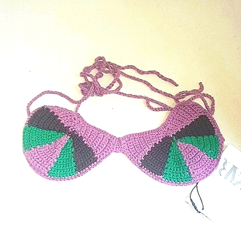 ZARA MULTICOLOR CROCHET BRAS